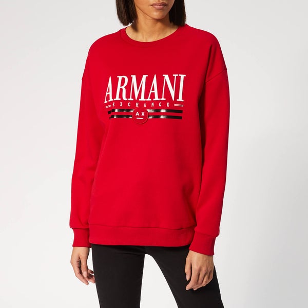 Armani Exchange Women's Logo Sweatshirt - Red