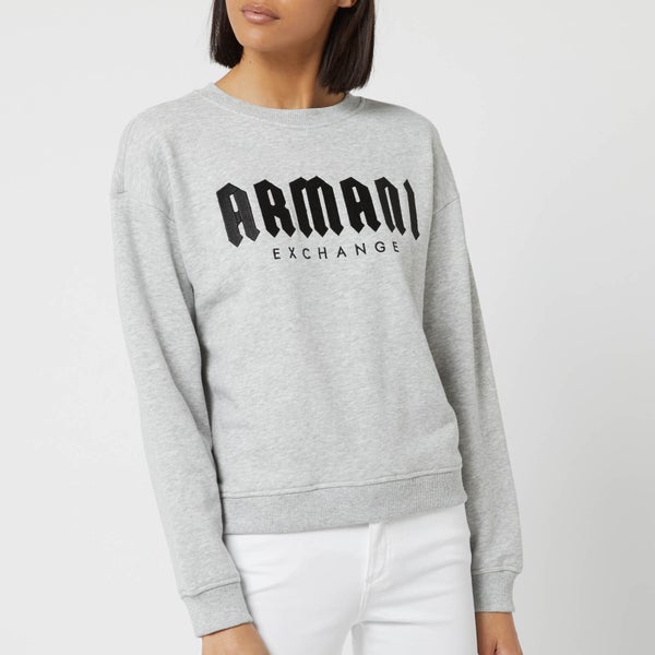 Armani Exchange Women's Logo Sweatshirt - Grey