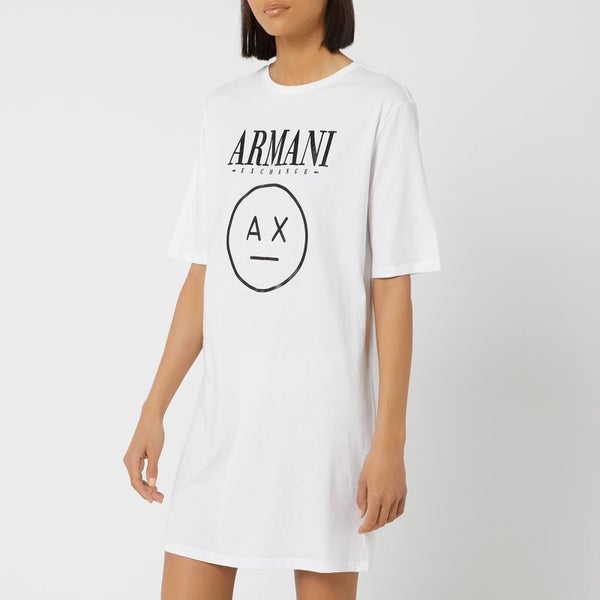 Armani Exchange Women's Logo T-Shirt Dress - White