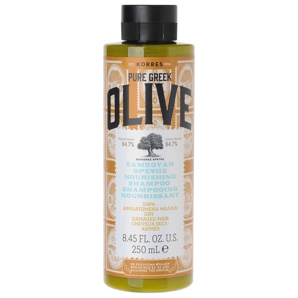KORRES Natural Pure Greek Olive Nourishing shampoo til tørt/skadet hår 250 ml