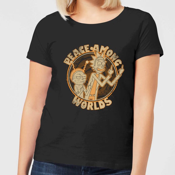 T-Shirt Femme Peace Among Worlds Rick et Morty - Noir