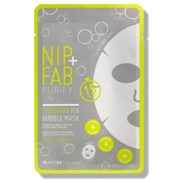 Máscara de Tecido Efervescente Teen Skin Fix da NIP+FAB