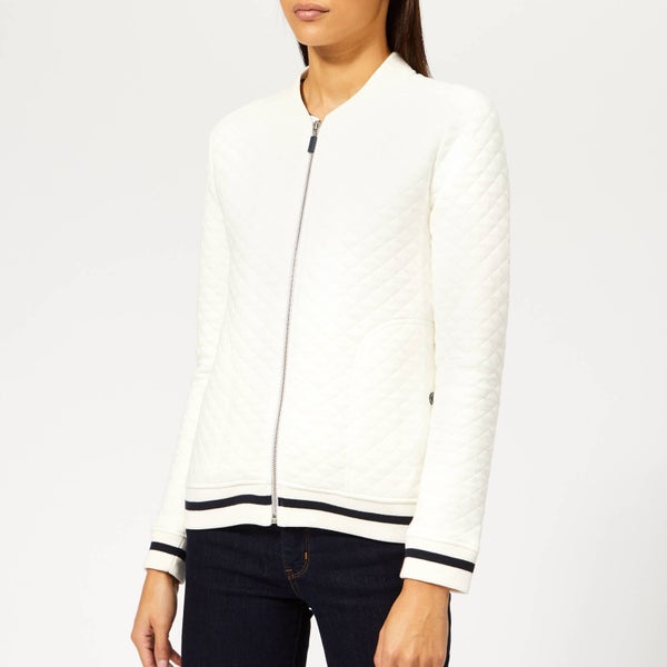 Barbour Women's Newquay Overlayer Zip Up Bomber Jacket - Off White