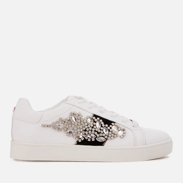 Carvela Women's Lustre3 Leather Low Top Trainers - White