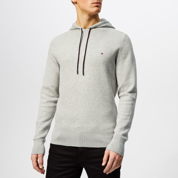 Tommy Hilfiger Men's Cotton Mesh Structured Hoody - Cloud Heather