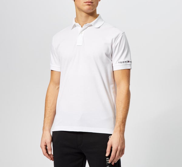 Tommy Hilfiger Men's WCC Tommy Logo Regular Polo Shirt - Bright White