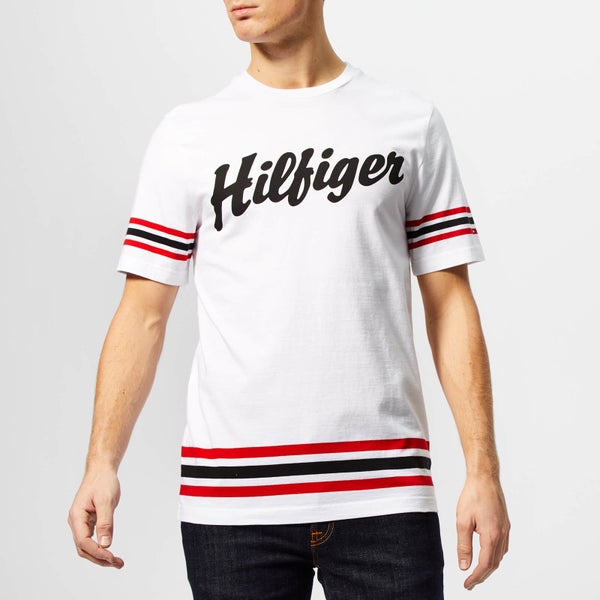 Tommy Hilfiger Men's Logo Script Relaxed Fit T-Shirt - White