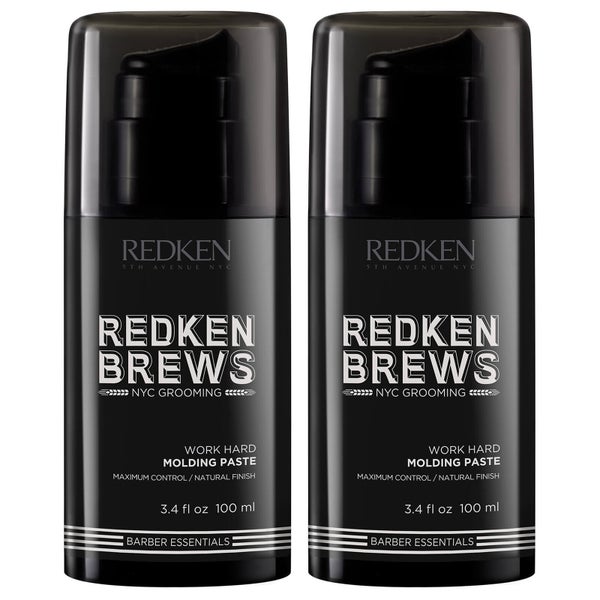 Redken Brews Men's Work Hard Molding Paste Duo pasta do stylizacji włosów 2 szt.