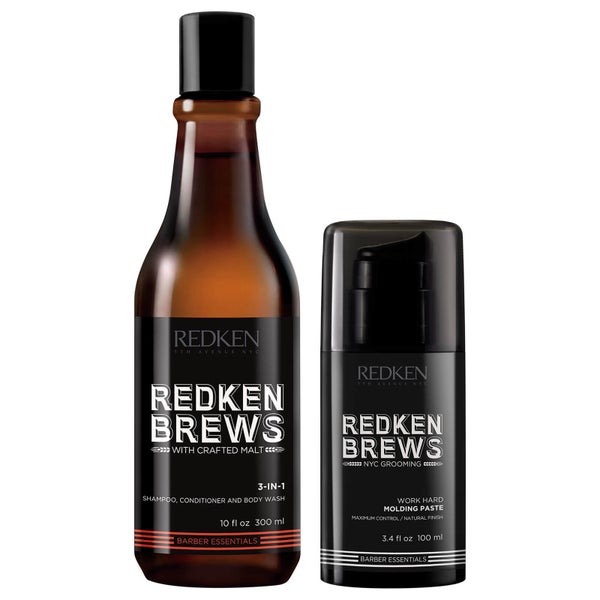 Redken Brews Men's Shampoo and Molding Paste Duo zestaw szampon i pasta do stylizacji włosów