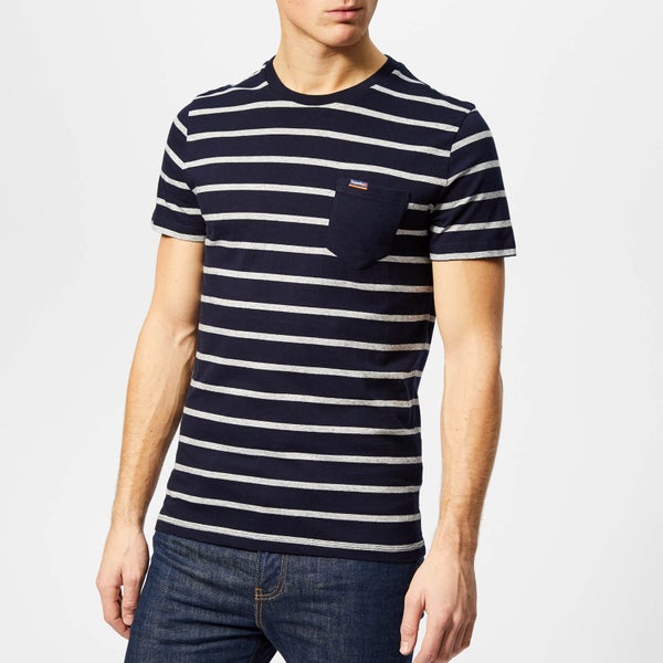 Superdry Men's Orange Label Portland Stripe Pocket T-Shirt - Navy Auto Stripe