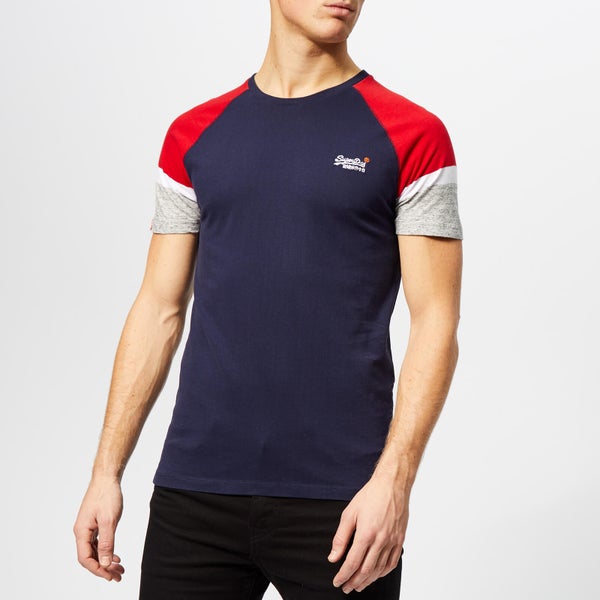 Superdry Men's Orange Label Engineered Sleeve Baseball T-Shirt - Beach Navy