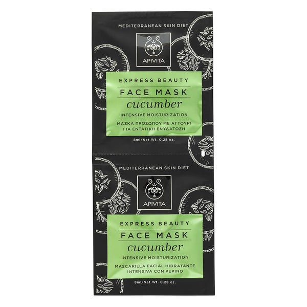 Маска для интенсивного увлажнения кожи лица с экстрактом огурца APIVITA Express Intense Moisturizing Face Mask — Cucumber 2x8 мл