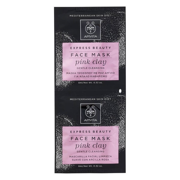 Маска для мягкого очищения кожи лица с розовой глиной APIVITA Express Gentle Cleansing Face Mask — Pink Clay 2x8 мл