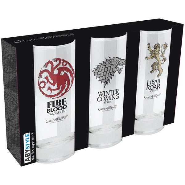 Game of Thrones Set of 3 Glasses