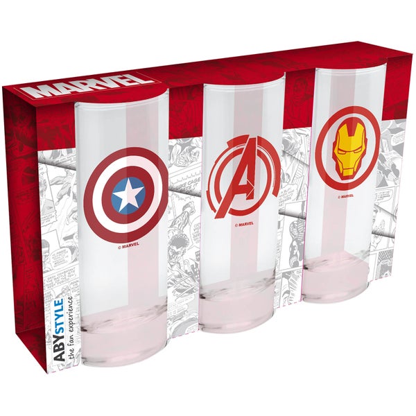 Marvel Set of 3 Glasses