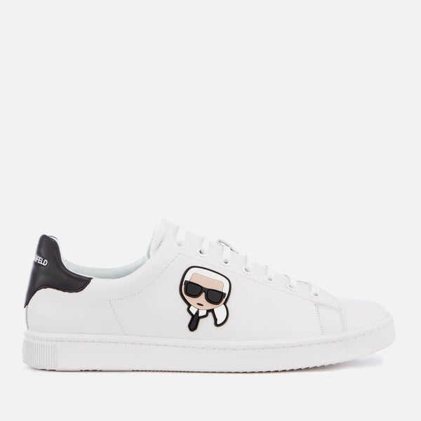 Karl Lagerfeld Men's Kourt Karl Ikonik Leather Cupsole Trainers - White