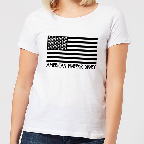 American Horror Story Schwarz Flag Skulls Damen T-Shirt - Weiß
