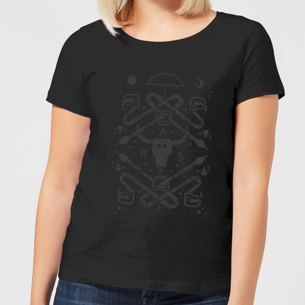 American Horror Story Skull Vintage Print Damen T-Shirt - Schwarz