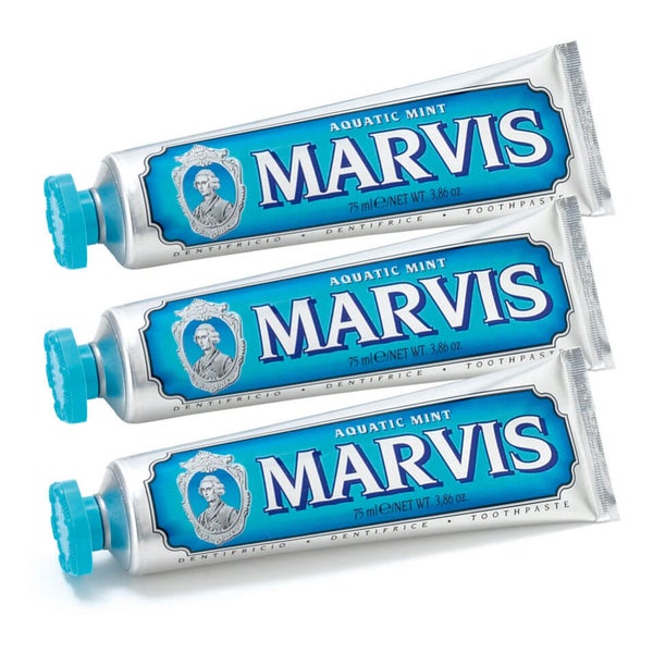 Lot de dentifrices Marvis 3 x 85 ml – Aquatic Mint (menthe aquatique)