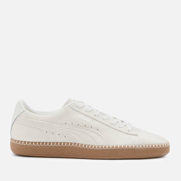 Puma Men's Blanket Stitch Suede Classic Trainers - Whisper White/Gum