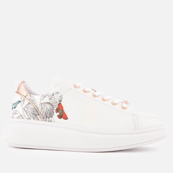 Ted Baker Women's Ailbe 3 Leather Flatform Trainers - White Narnia