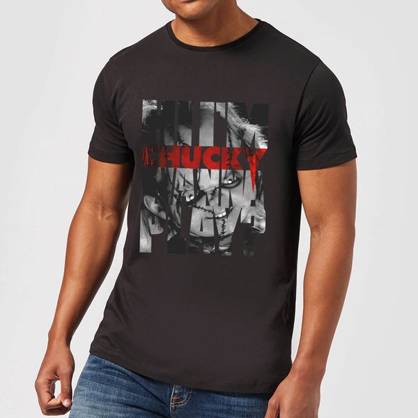 Chucky Typographic Herren T-Shirt - Schwarz