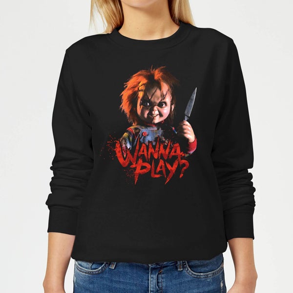 Chucky Wanna Play? Women's Christmas Jumper - Black