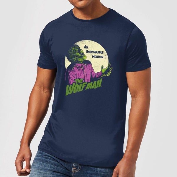 T-Shirt Homme The Wolfman Rétro - Universal Monsters - Bleu Marine
