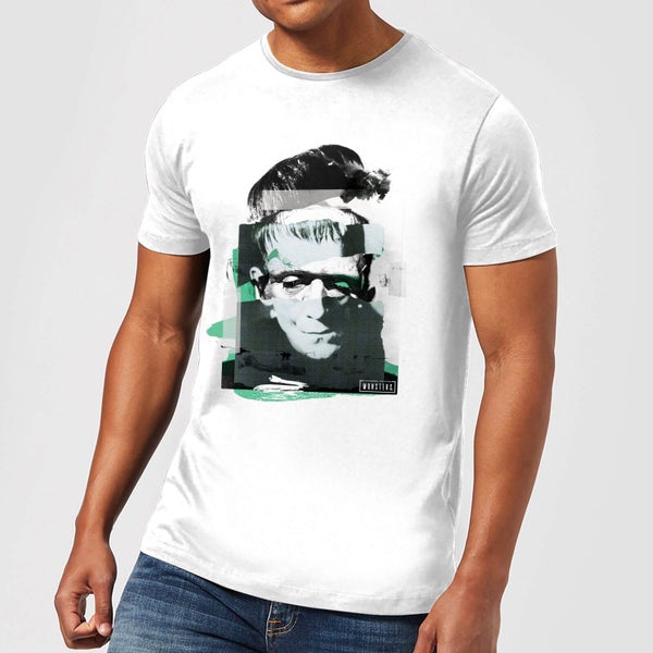 T-Shirt Homme Collage Frankenstein - Universal Monsters - Blanc