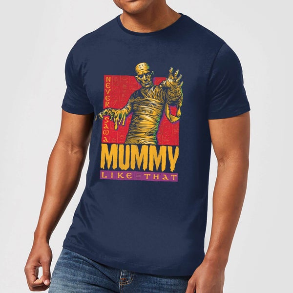 Universal Monsters The Mummy Retro Men's T-Shirt - Navy