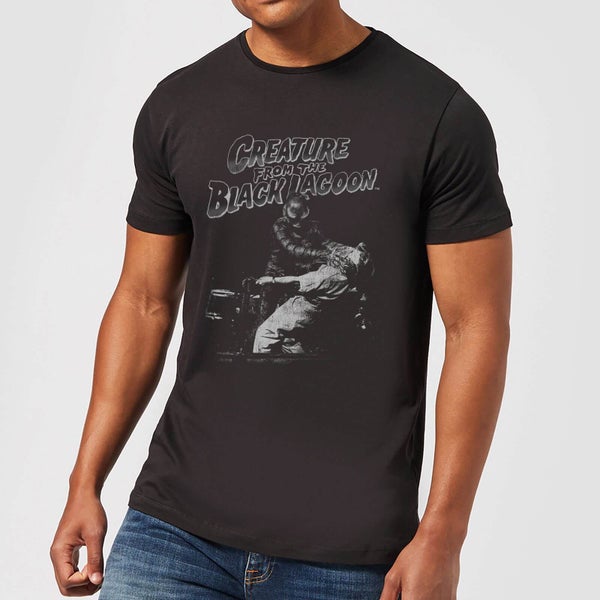 Universal Monsters Creature From The Black Lagoon Black And White T-shirt - Zwart