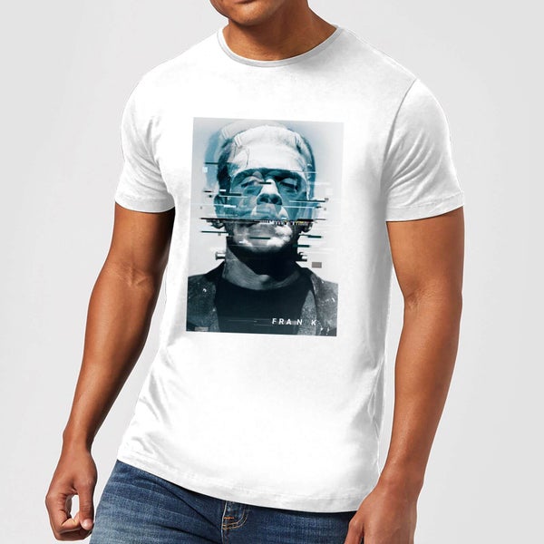 T-Shirt Homme Frankenstein Glitch - Universal Monsters - Blanc