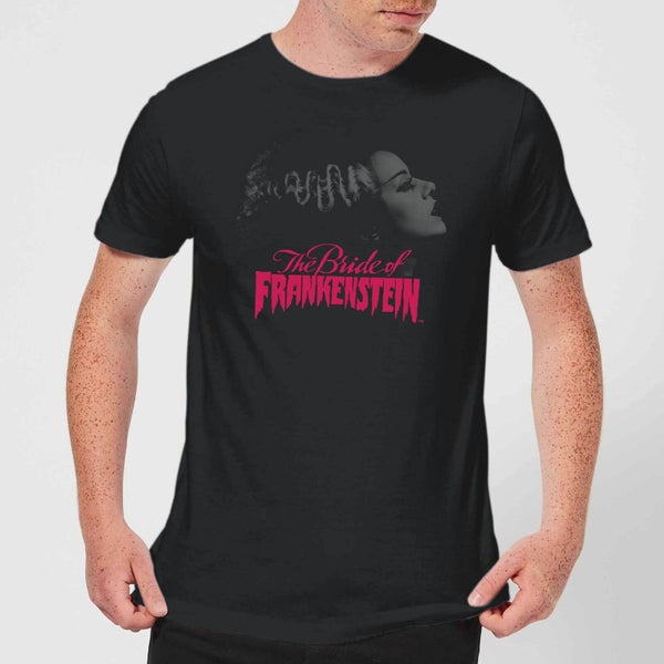 Universal Monsters Bride Of Frankenstein Greyscale Men's T-Shirt - Black