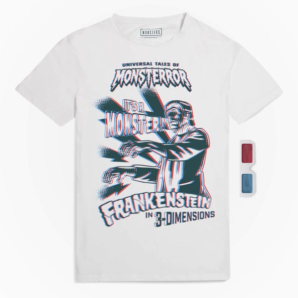 Zavvi Exclusive - Universal Monsters Frankenstein Limited Edition 3D Men's T-Shirt - White