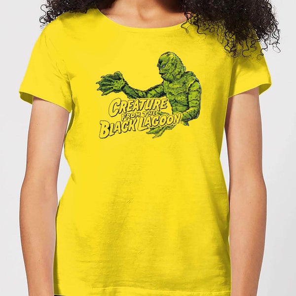 Universal Monsters Creature From The Black Lagoon Retro Crest Women's T-Shirt - Yellow