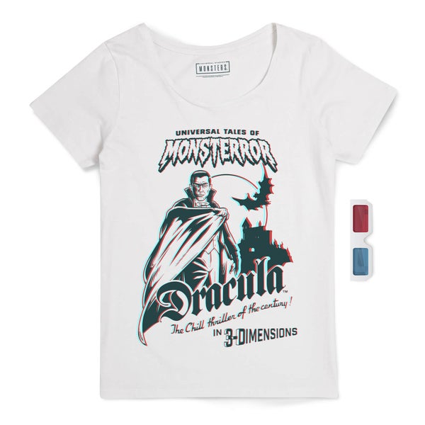 Zavvi Exclusive - Universal Monsters Dracula Limited Edition 3D Women's T-Shirt - White