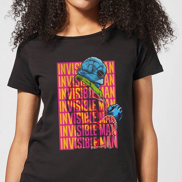 Universal Monsters Invisible Man Retro Dames T-shirt - Zwart