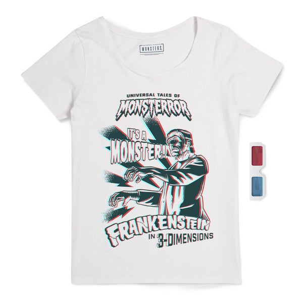 Zavvi Exclusive - Universal Monsters Frankenstein Limited Edition 3D Women's T-Shirt - White