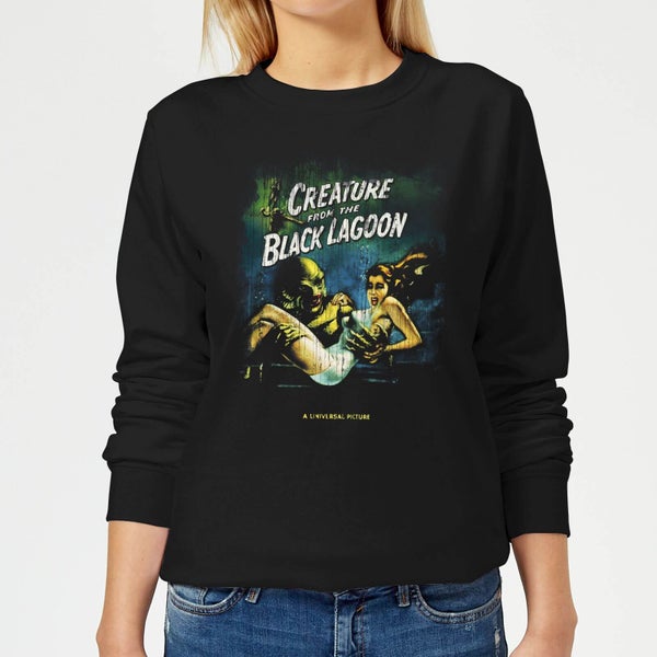 Universal Monsters Creature From The Black Lagoon Vintage Poster Women's Sweatshirt - Black