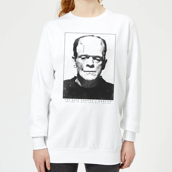Universal Monsters Frankenstein Portrait Women's Sweatshirt - White