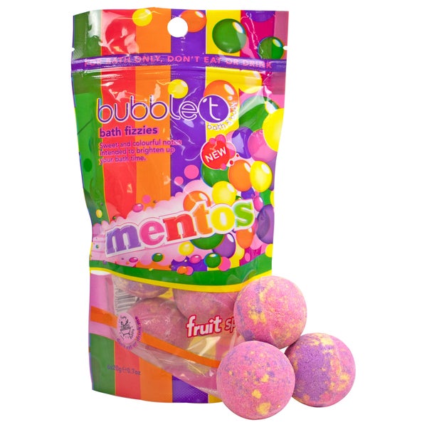 Bubble T x Mentos Fruit Splash Tea Mini Bath Bomb Fizzers -minikylpypallot 6 x 20g