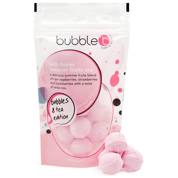 Bubble T Summer Fruits Tea Bath Bomb Fizzers (10 x 8 g)