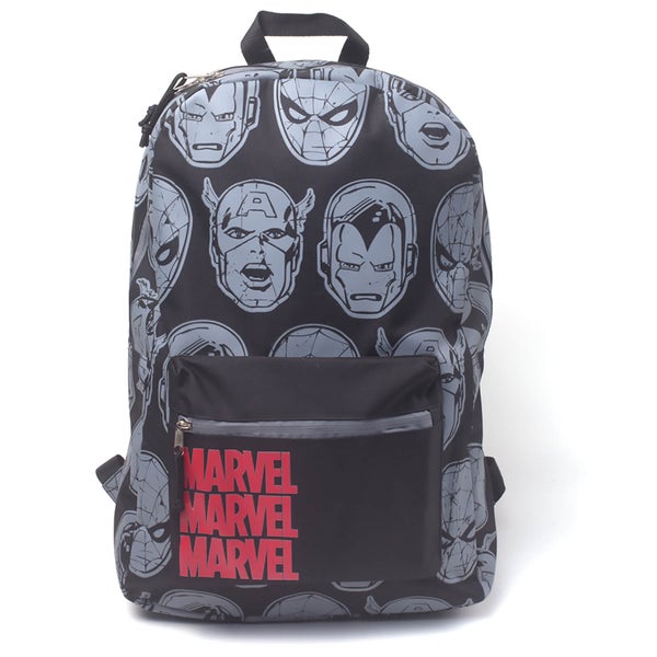 Marvel Characters All Over Printed Backpack - Black