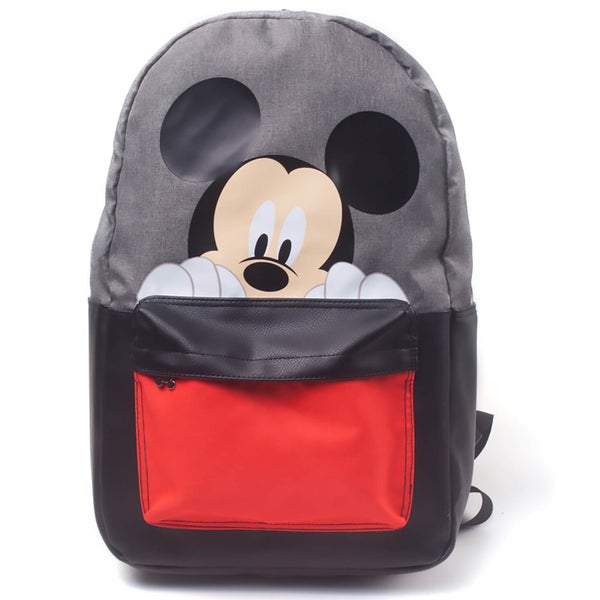 Disney Mickey Mouse Placement Printed Backpack - Black