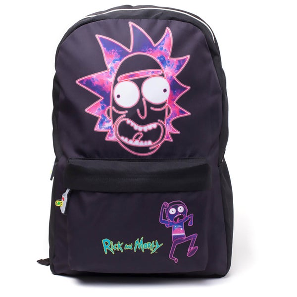 Rick and Morty Rick's Face Placement Printed Backpack - Black