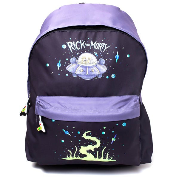 Rick and Morty Placement Printed Backpack - Black