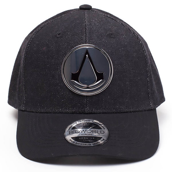 Assassin's Creed Metal Crest Denim Curved Bill Cap - Black