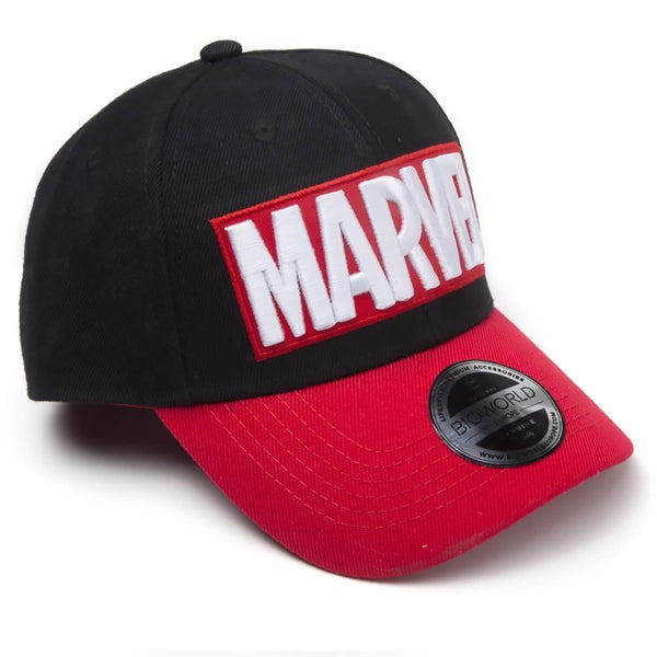 Marvel Red Brick Logo Curved Bill Cap - Black