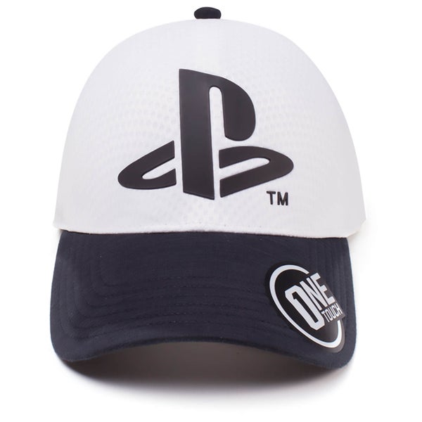 PlayStation Logo Seamless Curved Bill Cap - White