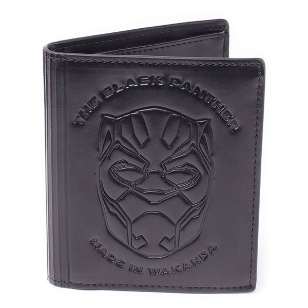 Marvel Black Panther Men's Debossed Leather Trifold Wallet - Grey